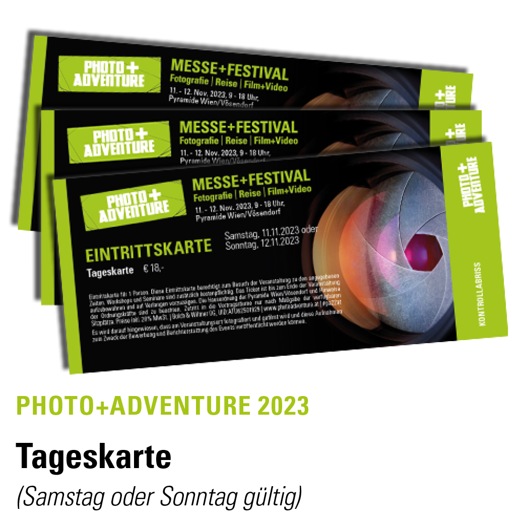 PA23AT_Shop-Abbildungen Ticket Abbildung für Eintrittskarte für die Photo+Adventure 2023 | Tageskarte